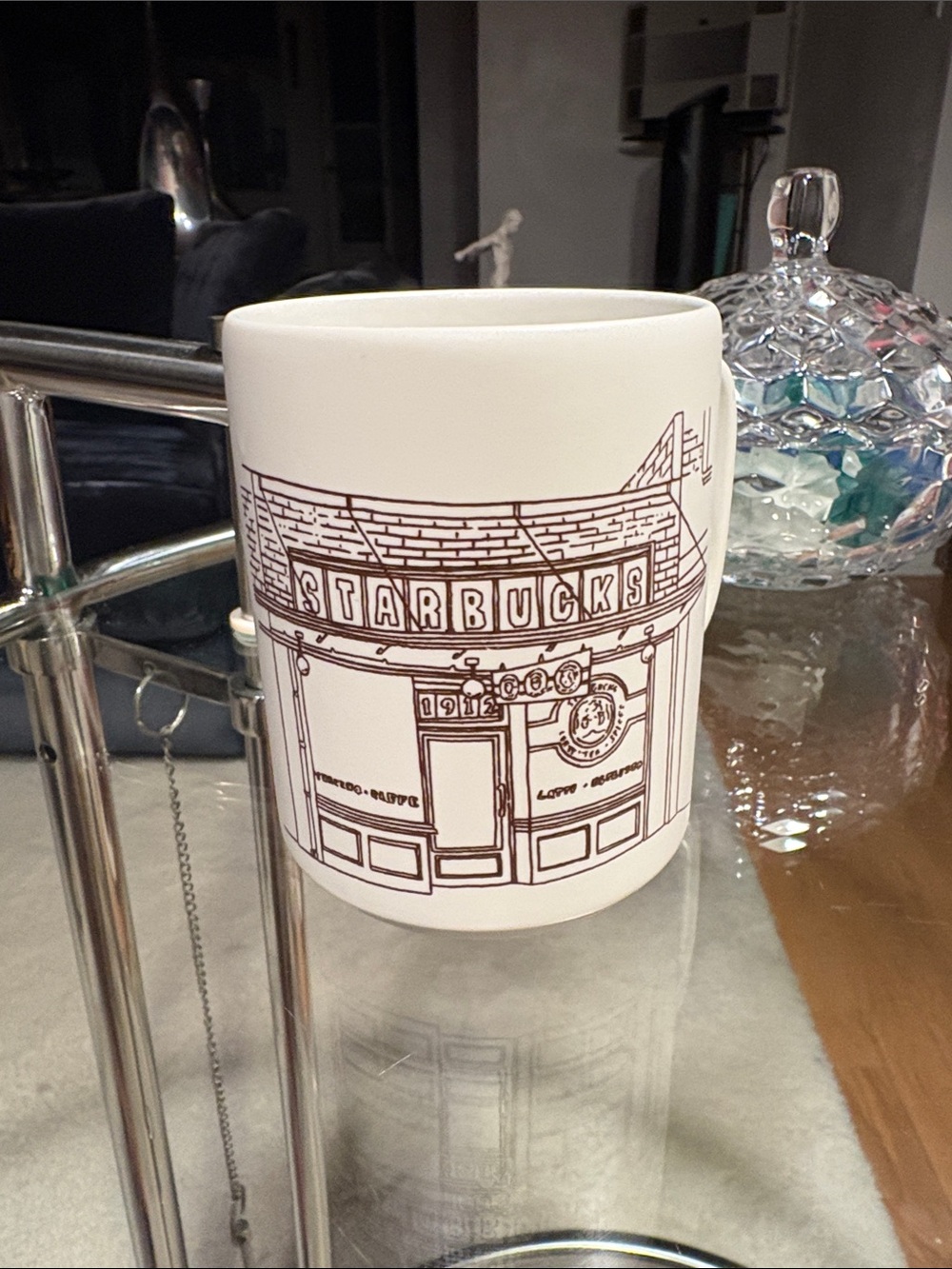 ☕️Starbucks Limited Edition Ceramic Mug with Brown Storefront Sketch